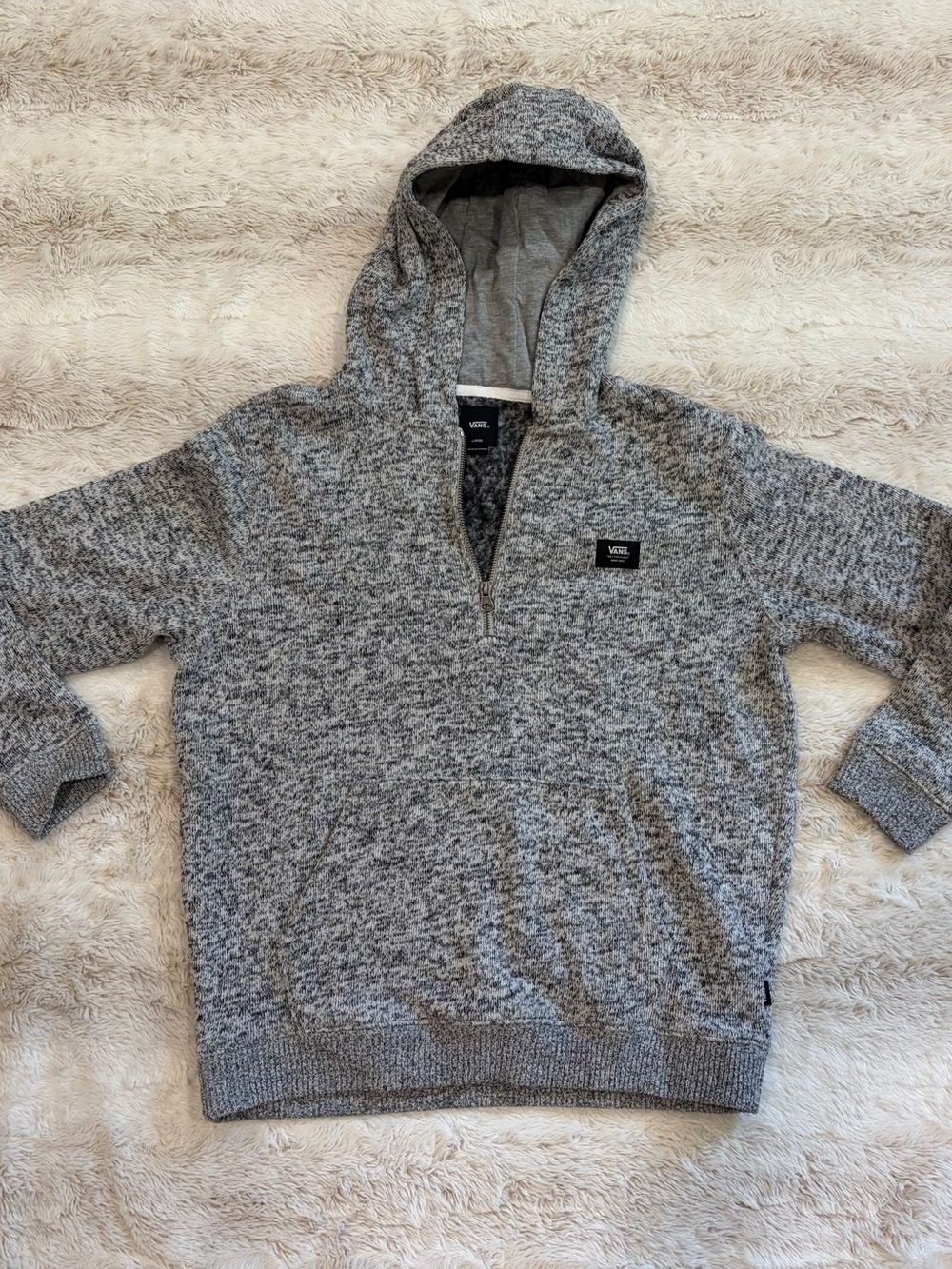 Vans kids Gray sweater Half-Zip hoodie large